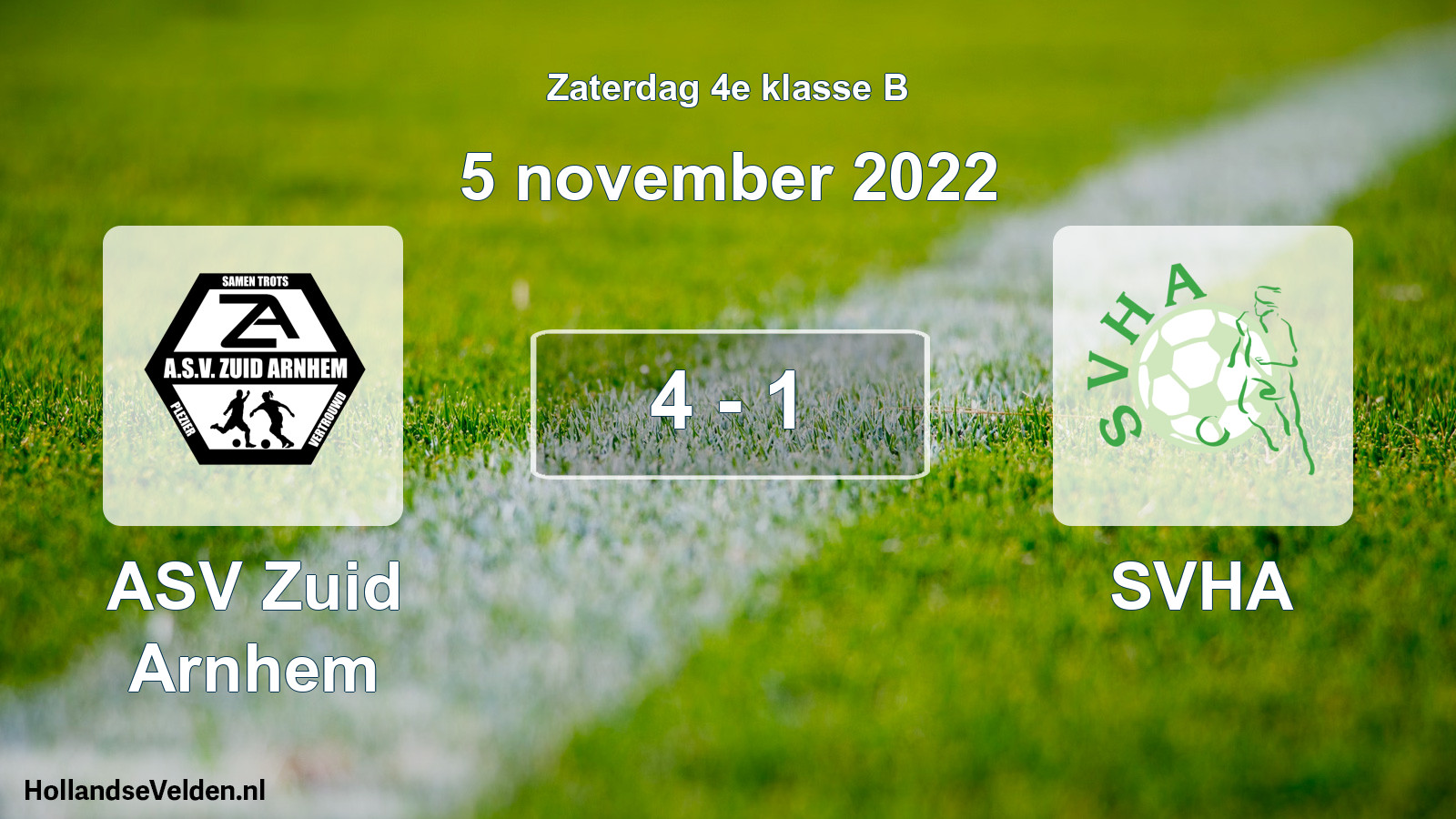 Total number of matches played: ASV Zuid Arnhem - SVHA 4 - 1 (5 November 2022)