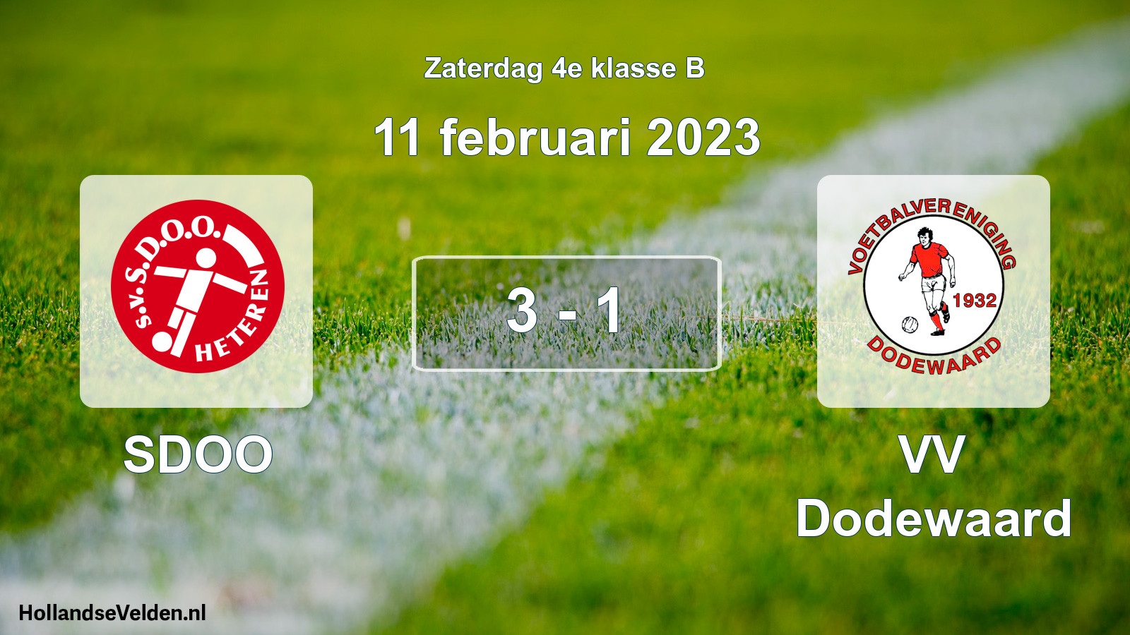Total number of matches played: SDOO - VV Dodewaard 3 - 1 (11 February 2023)