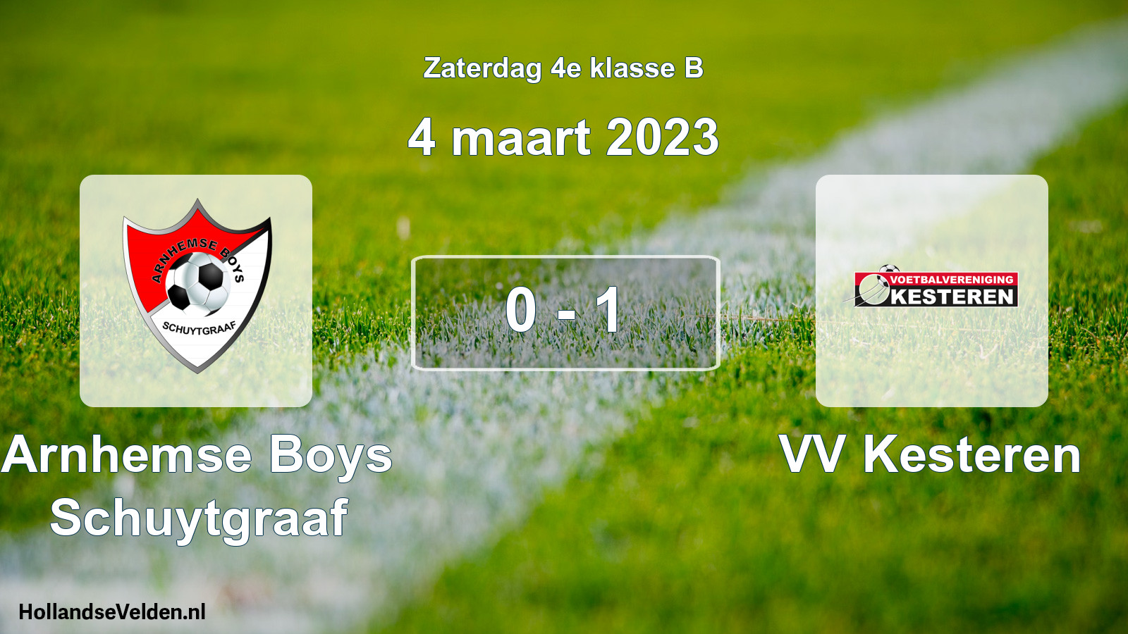 Total number of matches played: Arnhemse Boys Schuytgraaf - VV Kesteren 0 - 1 (4 March 2023)