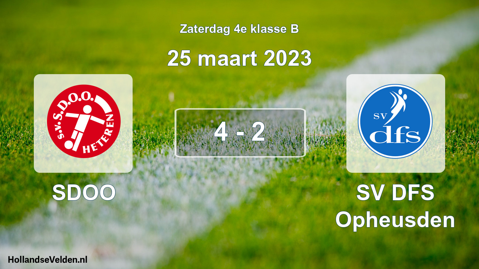Total number of matches played: SDOO - SV DFS Opheusden 4 - 2 (25 March 2023)