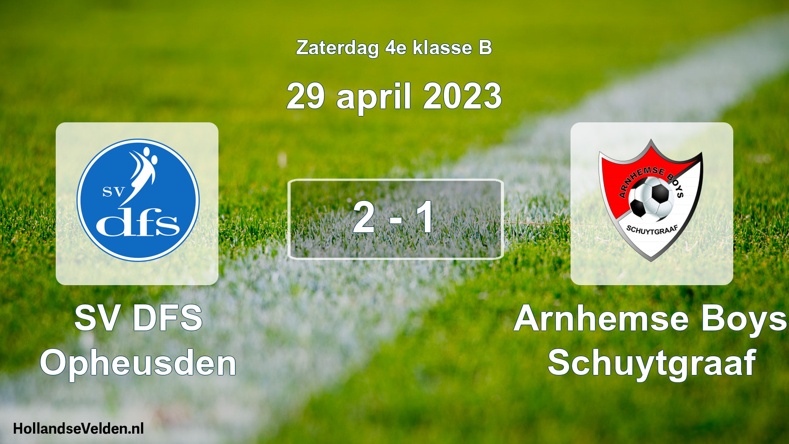 Total number of matches played: SV DFS Opheusden - Arnhemse Boys Schuytgraaf 2 - 1 (29 April 2023)