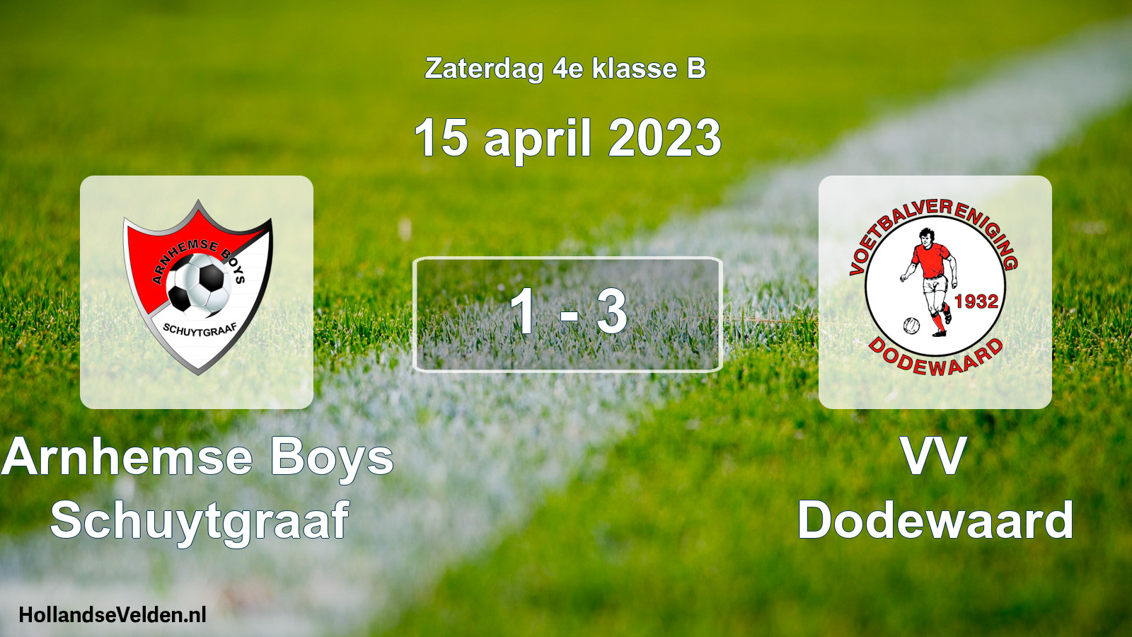 Total number of matches played: Arnhemse Boys Schuytgraaf - VV Dodewaard 1 - 3 (15 April 2023)