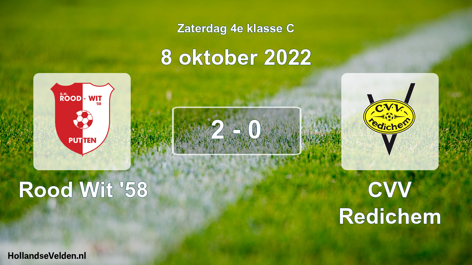 Total number of matches played: Rood Wit '58 - CVV Redichem 2 - 0 (8 October 2022)