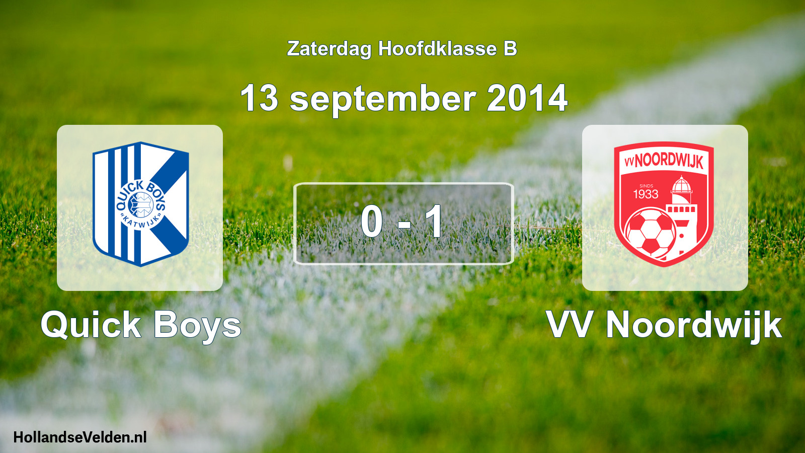 Total number of matches played: Quick Boys - VV Noordwijk 0 - 1 (13 September 2014)
