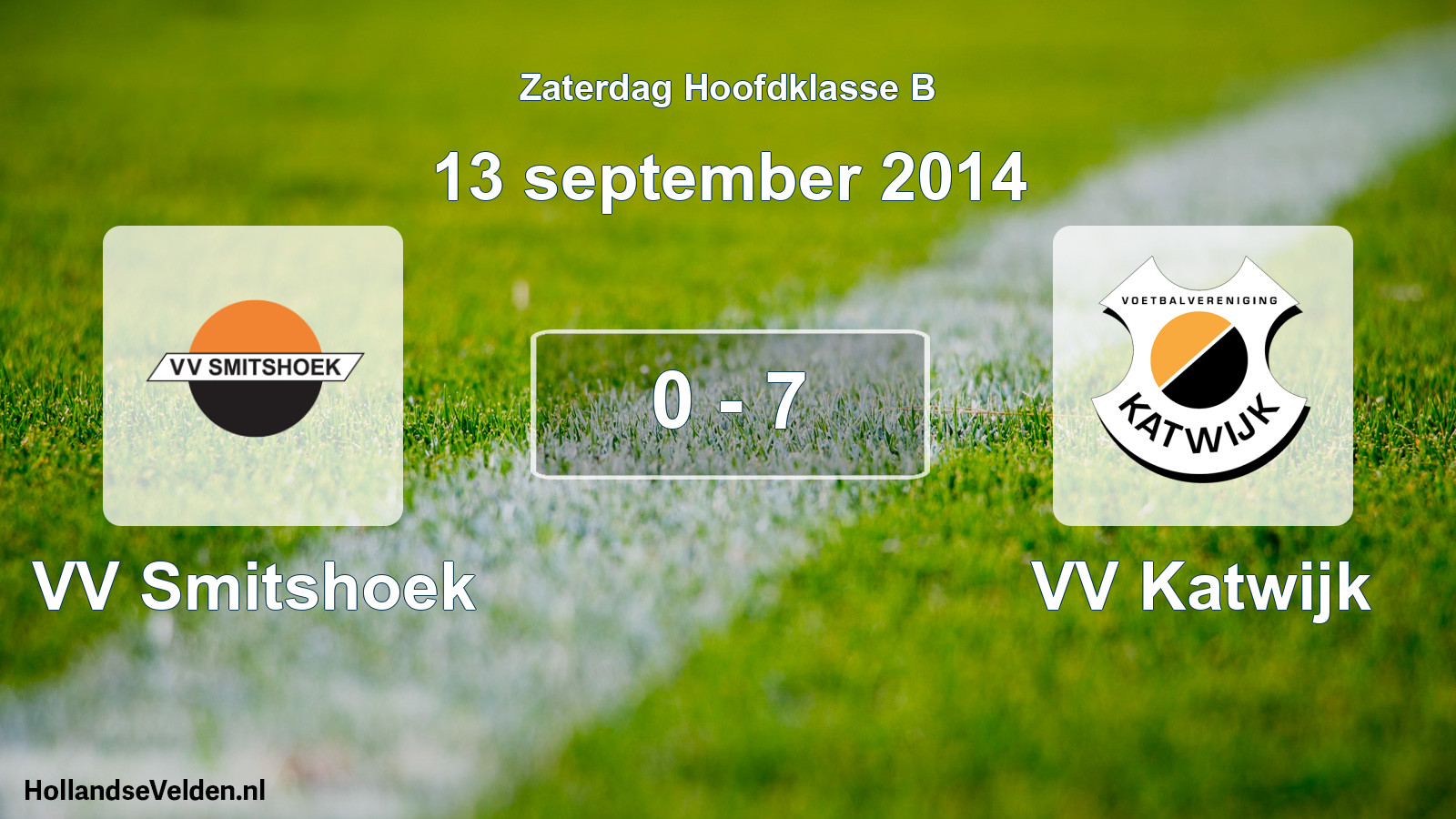 Gespeelde wedstrijd: VV Smitshoek - VV Katwijk 0 - 7 (13 september 2014)