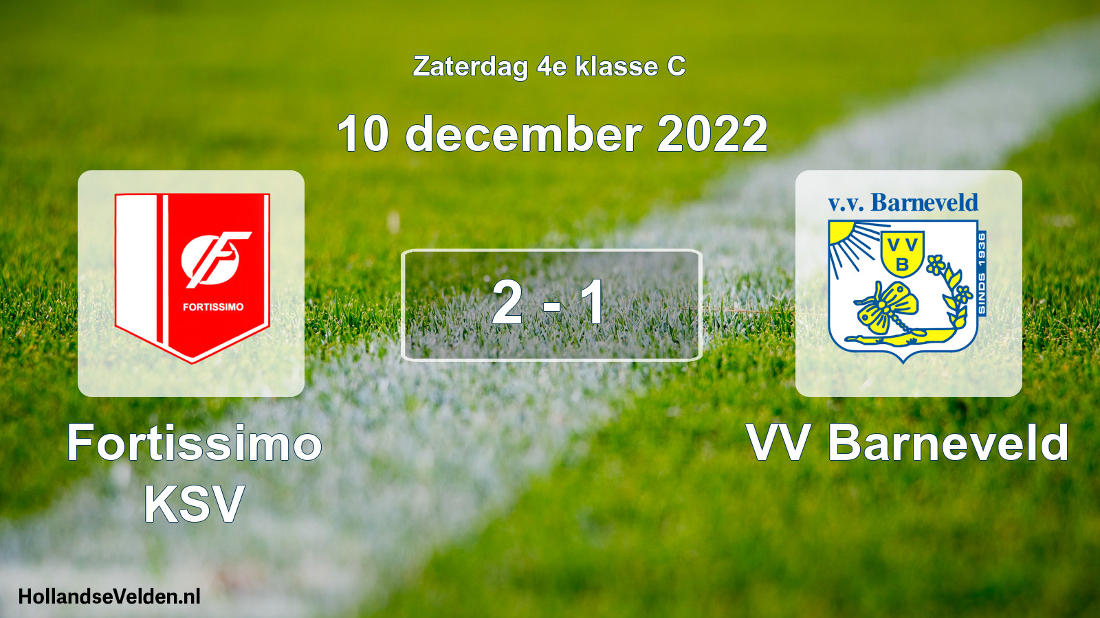 Total number of matches played: Fortissimo KSV - VV Barneveld 2 - 1 (10 December 2022)