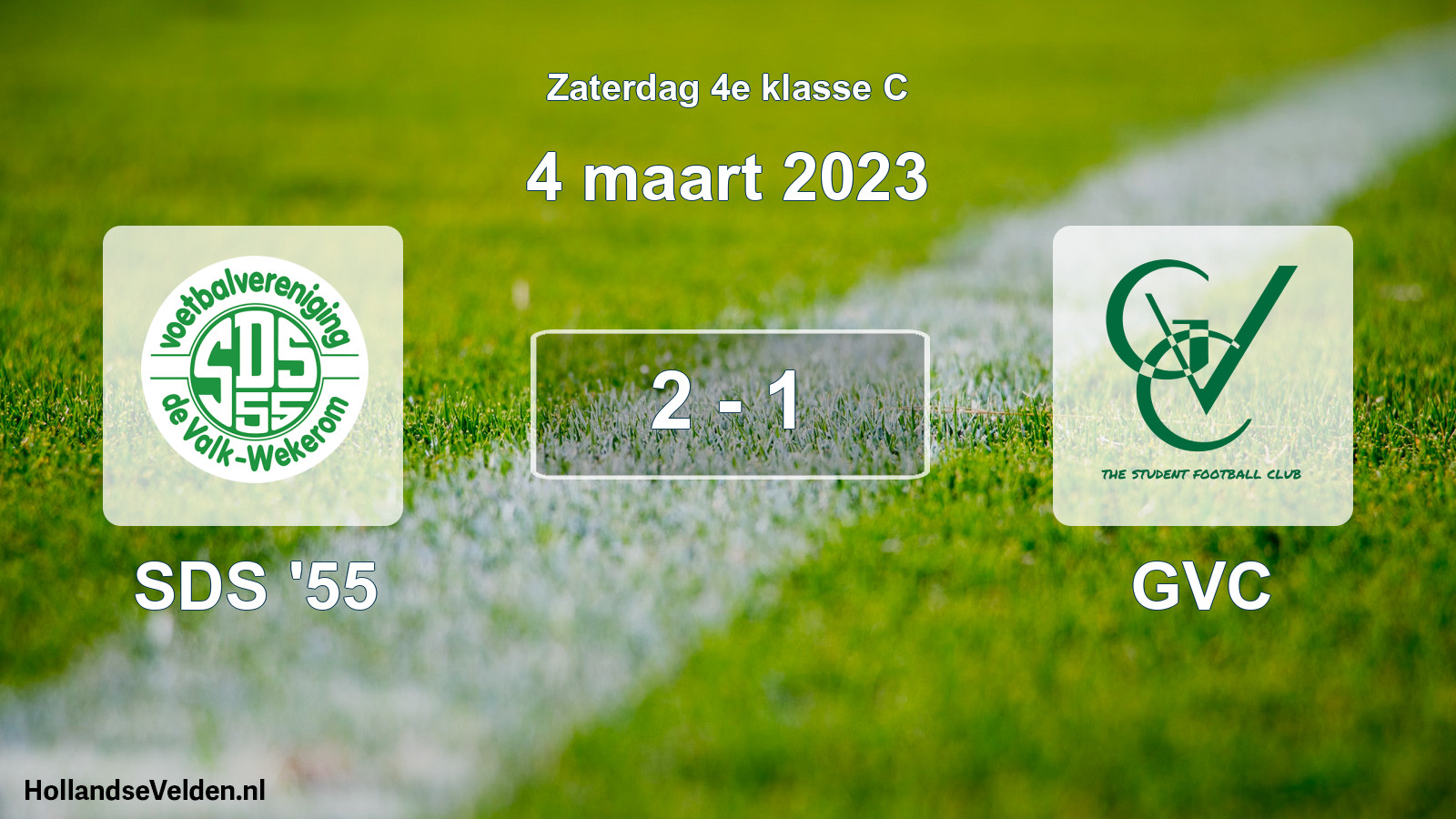 Total number of matches played: SDS '55 - GVC 2 - 1 (4 March 2023)
