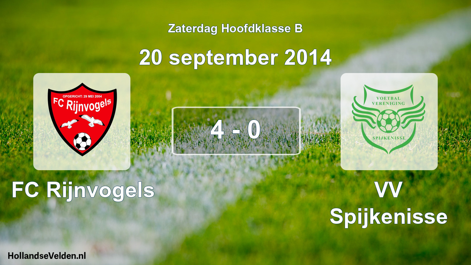 Total number of matches played: FC Rijnvogels - VV Spijkenisse 4 - 0 (20 September 2014)