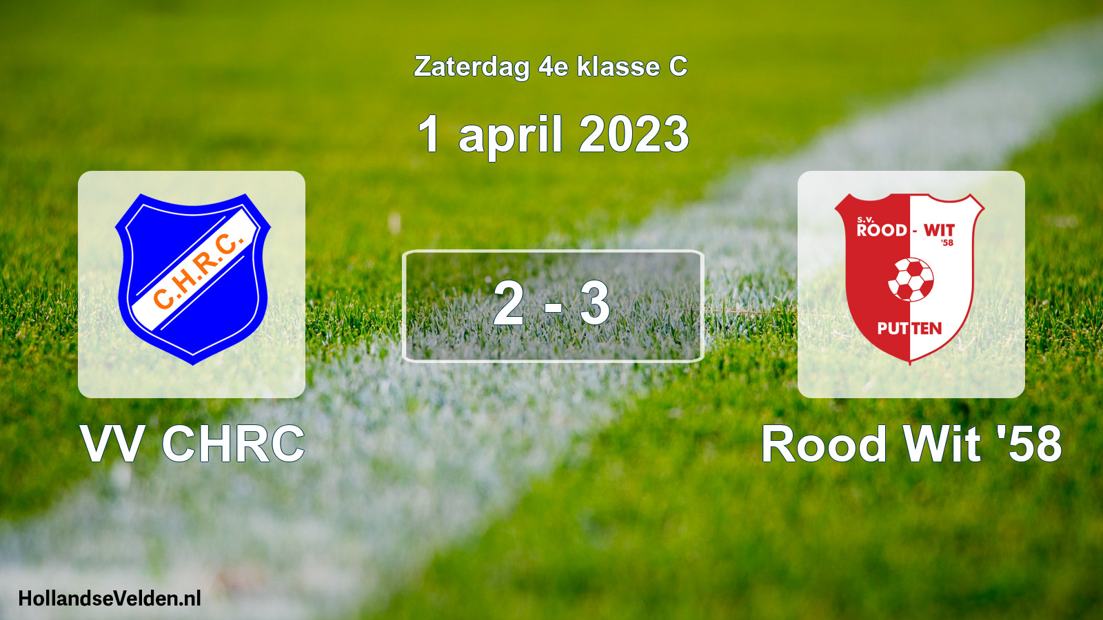 Total number of matches played: VV CHRC - Rood Wit '58 2 - 3 (1 April 2023)