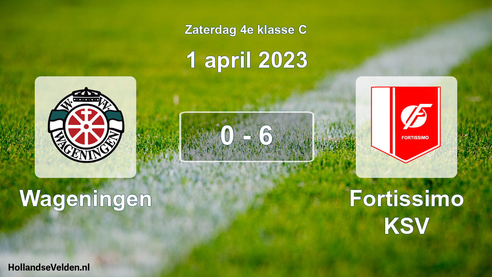 Total number of matches played: Wageningen - Fortissimo KSV 0 - 6 (1 April 2023)