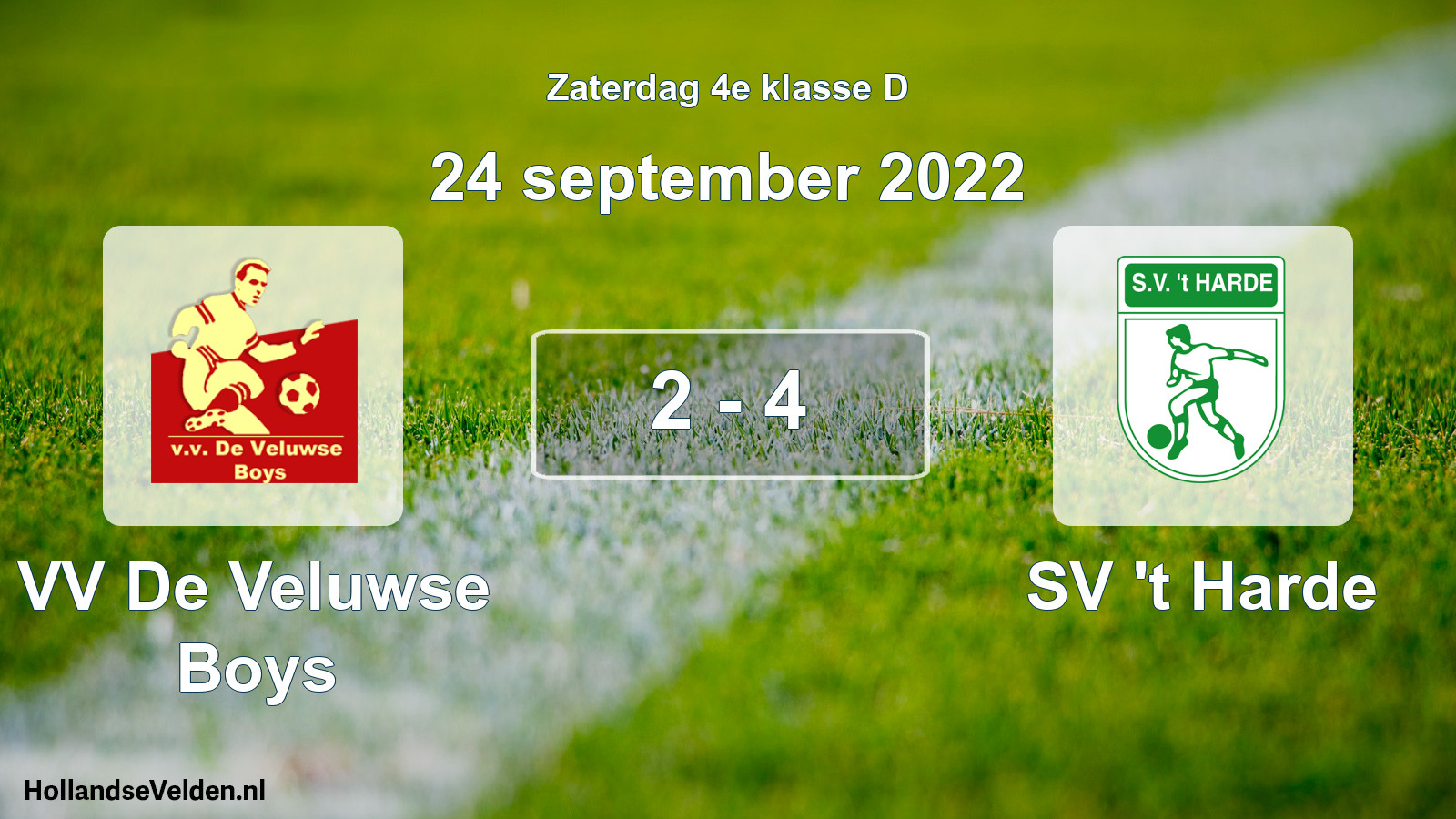 Total number of matches played: VV De Veluwse Boys - SV 't Harde 2 - 4 (24 September 2022)