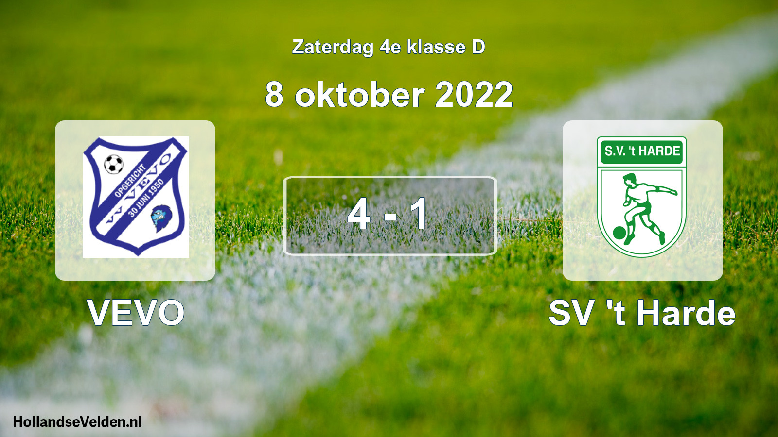 Total number of matches played: VEVO - SV 't Harde 4 - 1 (8 October 2022)