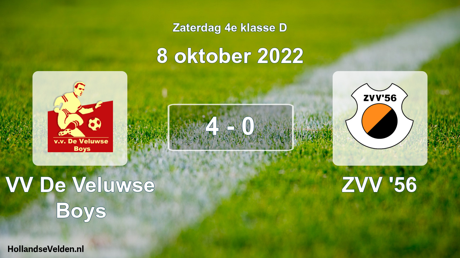 Total number of matches played: VV De Veluwse Boys - ZVV '56 4 - 0 (8 October 2022)