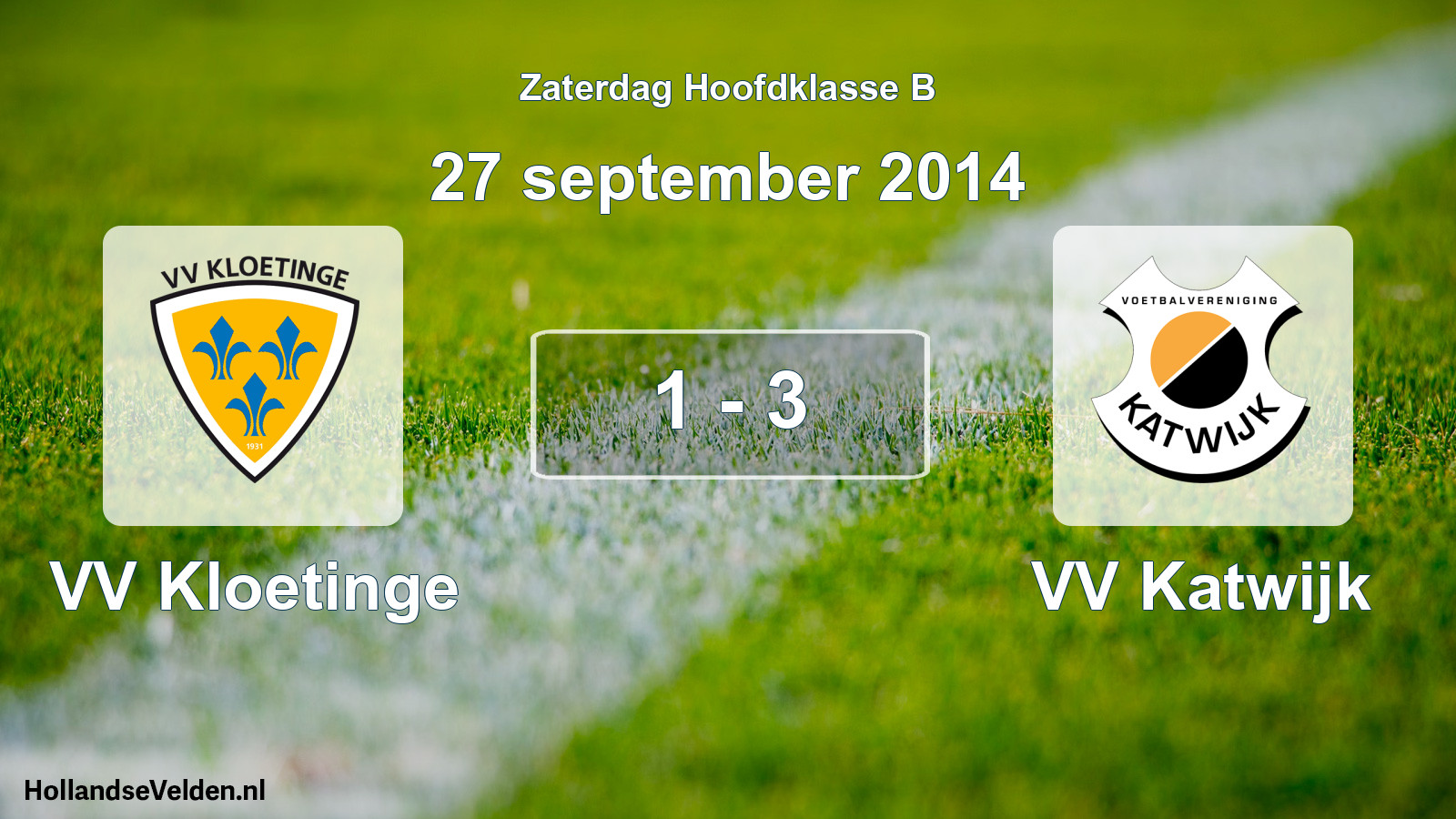 Total number of matches played: VV Kloetinge - VV Katwijk 1 - 3 (27 September 2014)