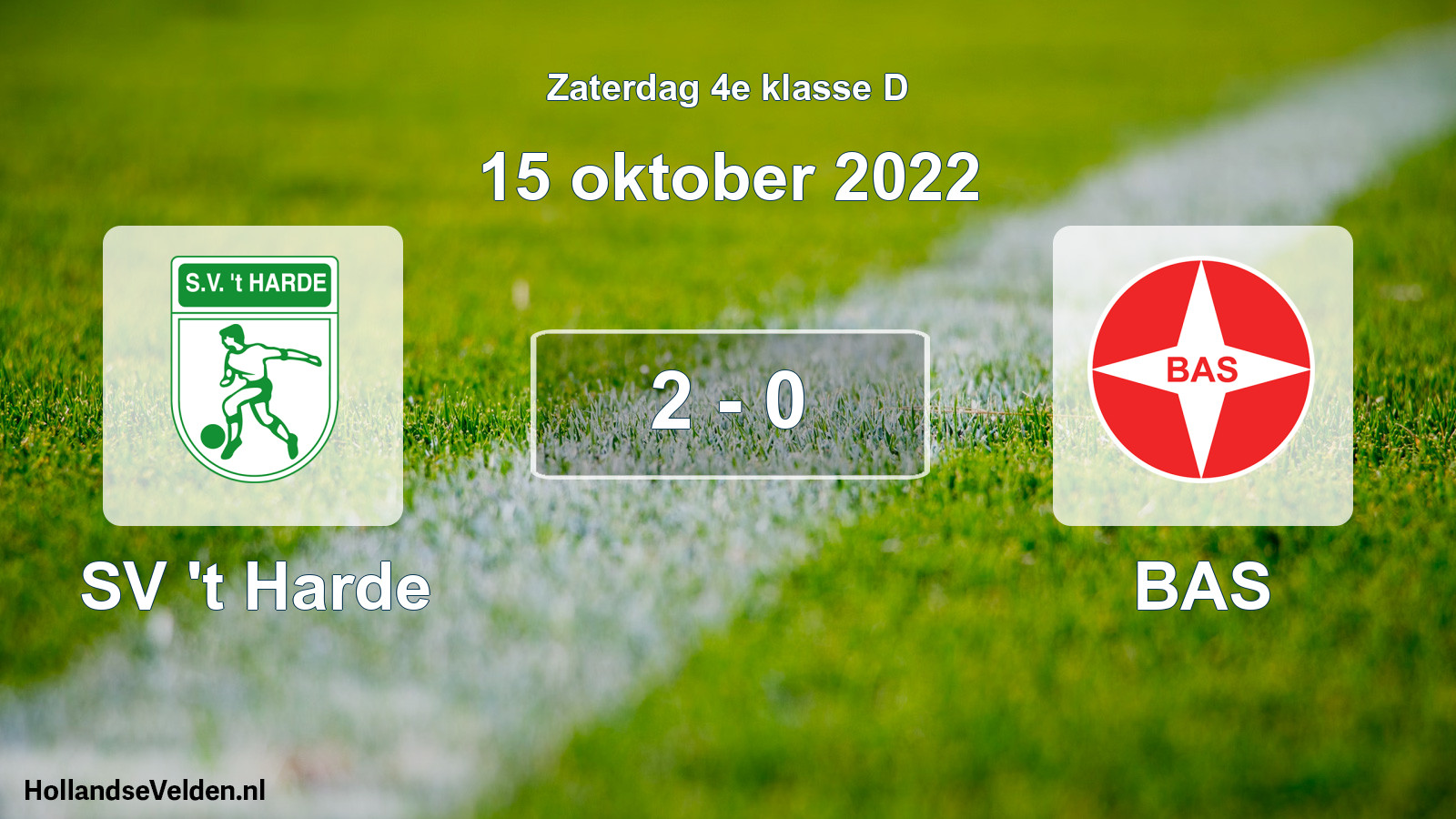 Total number of matches played: SV 't Harde - BAS 2 - 0 (15 October 2022)