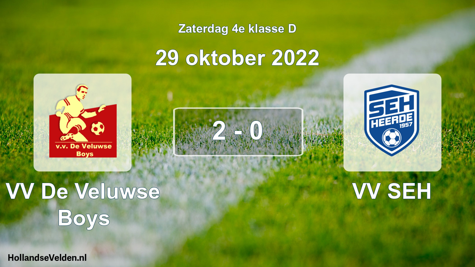 Total number of matches played: VV De Veluwse Boys - VV SEH 2 - 0 (29 October 2022)