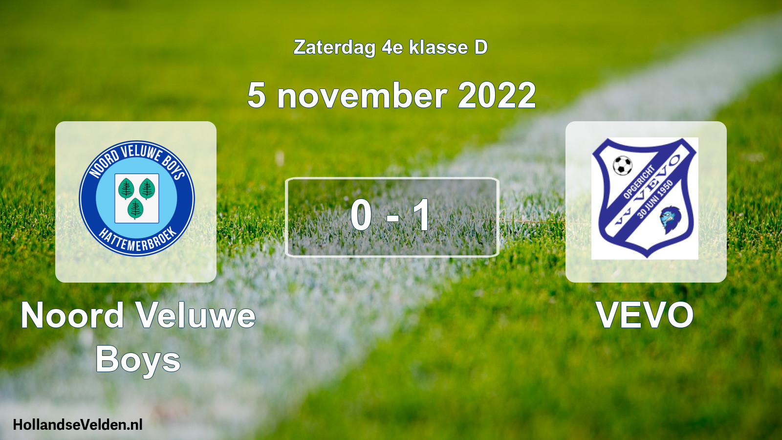 Total number of matches played: Noord Veluwe Boys - VEVO 0 - 1 (5 November 2022)