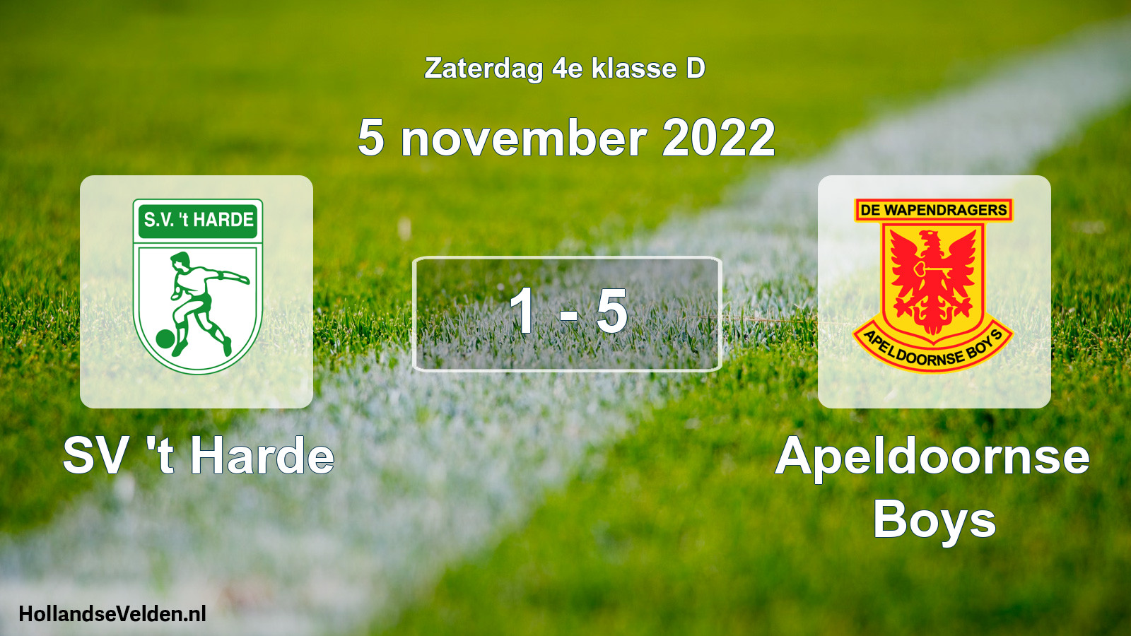 Total number of matches played: SV 't Harde - Apeldoornse Boys 1 - 5 (5 November 2022)