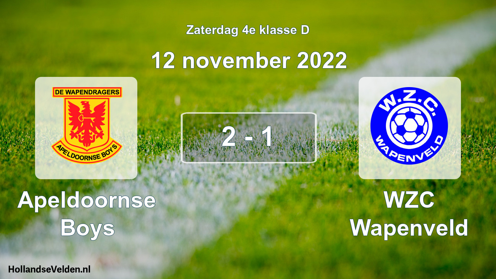Total number of matches played: Apeldoornse Boys - WZC Wapenveld 2 - 1 (12 November 2022)