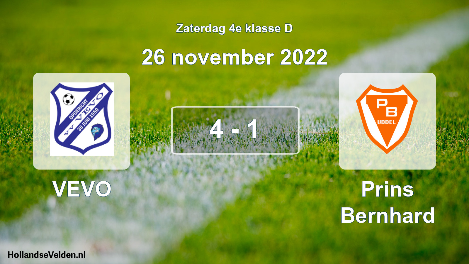 Total number of matches played: VEVO - Prins Bernhard 4 - 1 (26 November 2022)
