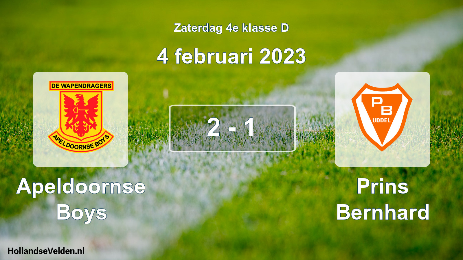 Total number of matches played: Apeldoornse Boys - Prins Bernhard 2 - 1 (4 February 2023)