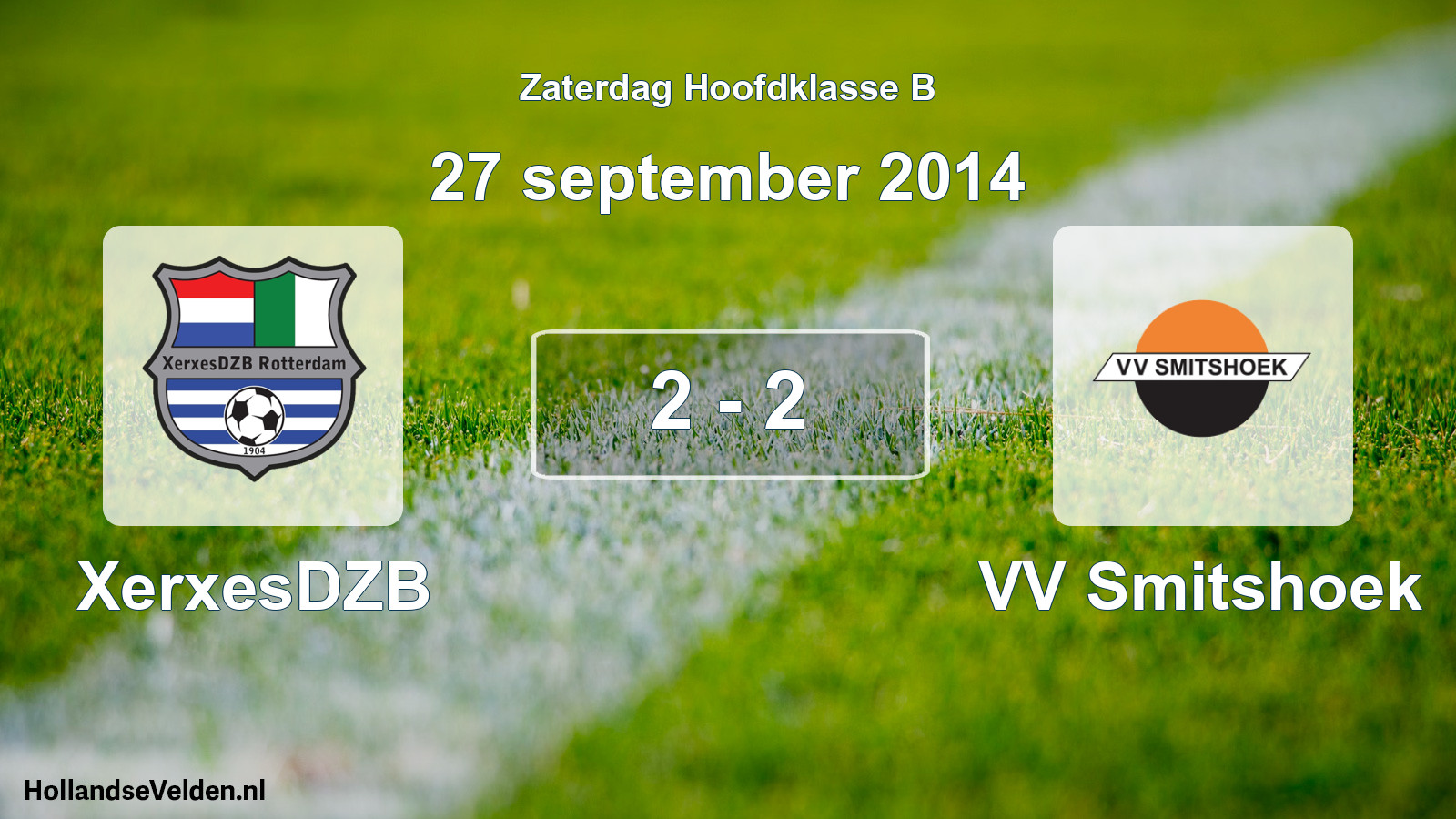 Gespeelde wedstrijd: XerxesDZB - VV Smitshoek 2 - 2 (27 september 2014)