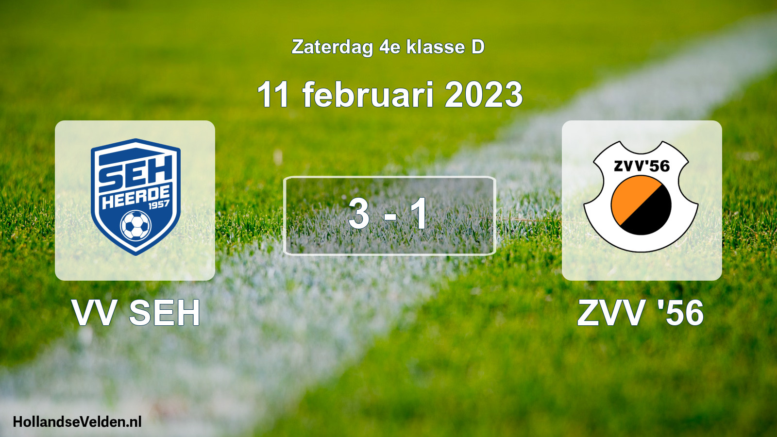 Total number of matches played: VV SEH - ZVV '56 3 - 1 (11 February 2023)