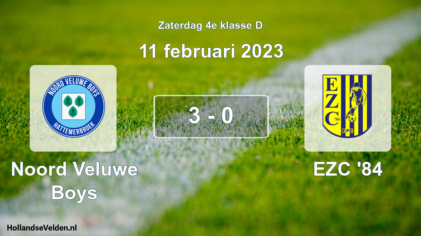 Total number of matches played: Noord Veluwe Boys - EZC '84 3 - 0 (11 February 2023)