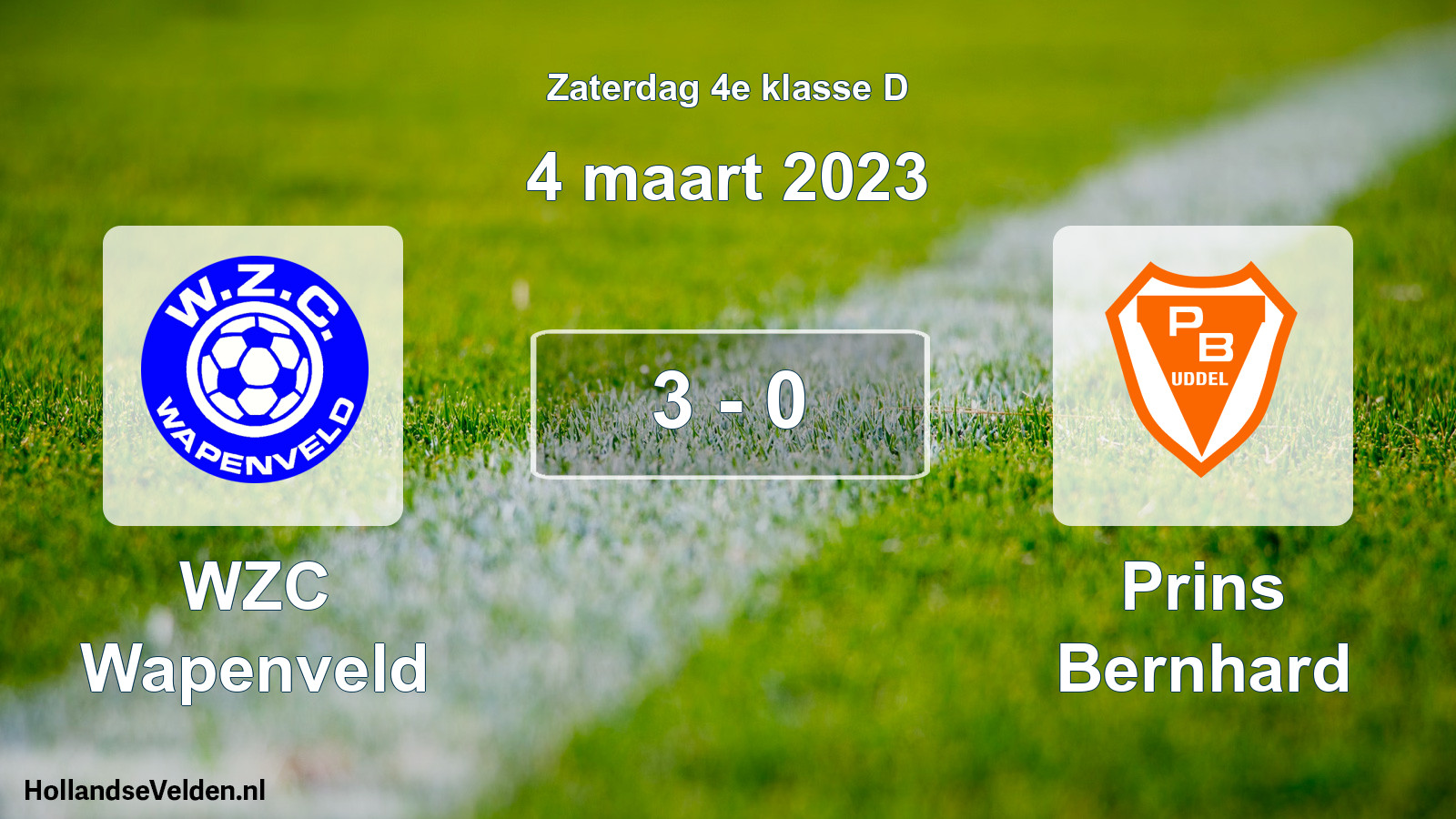 Total number of matches played: WZC Wapenveld - Prins Bernhard 3 - 0 (4 March 2023)