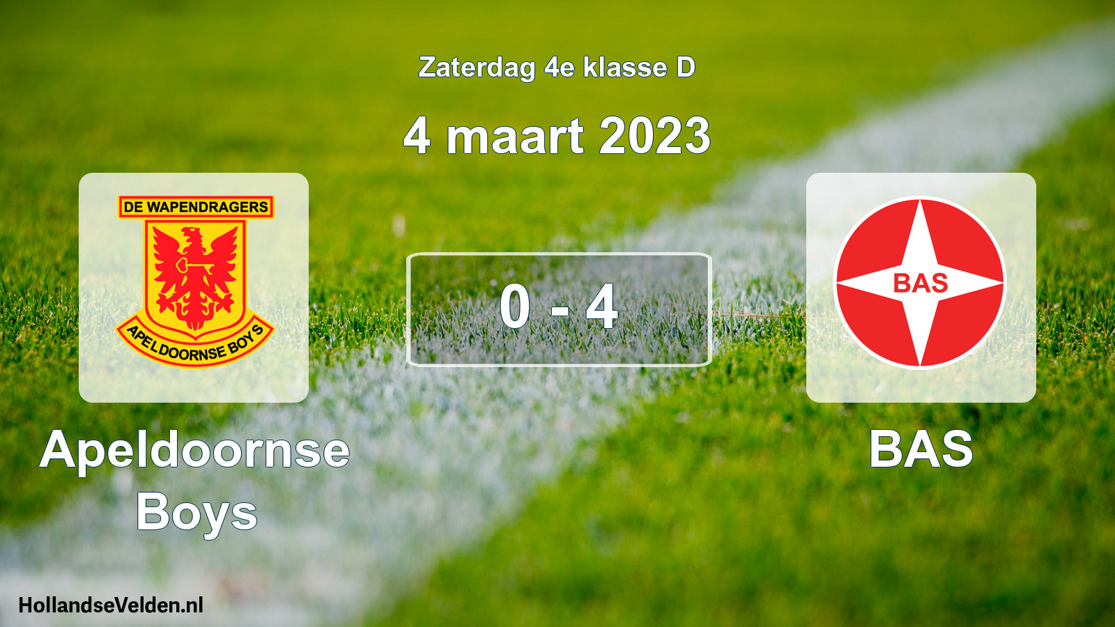 Total number of matches played: Apeldoornse Boys - BAS 0 - 4 (4 March 2023)
