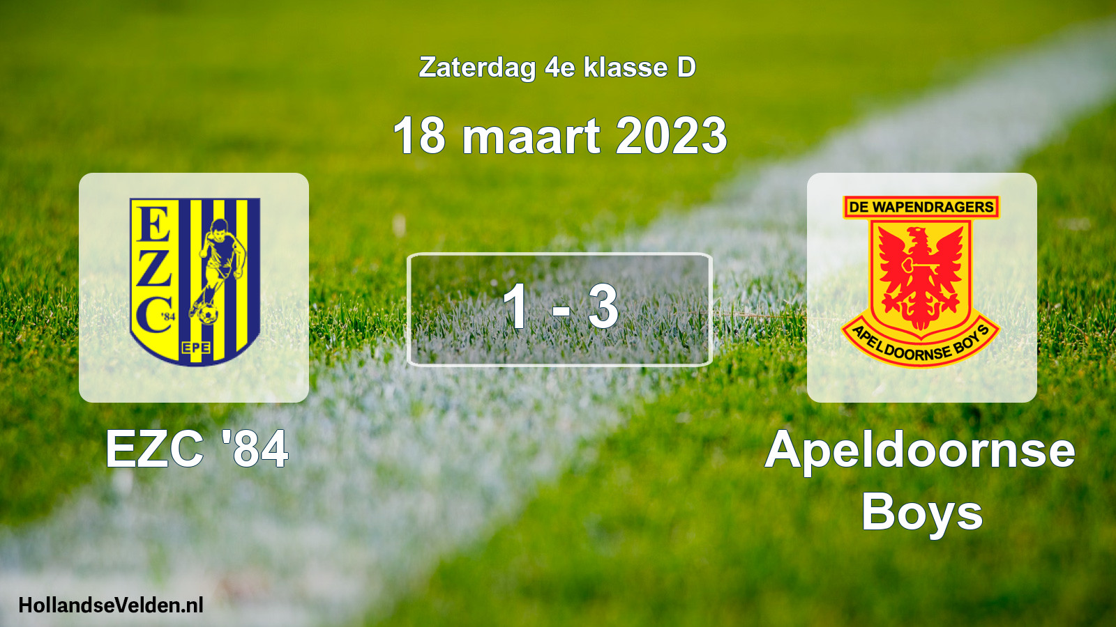 Total number of matches played: EZC '84 - Apeldoornse Boys 1 - 3 (18 March 2023)