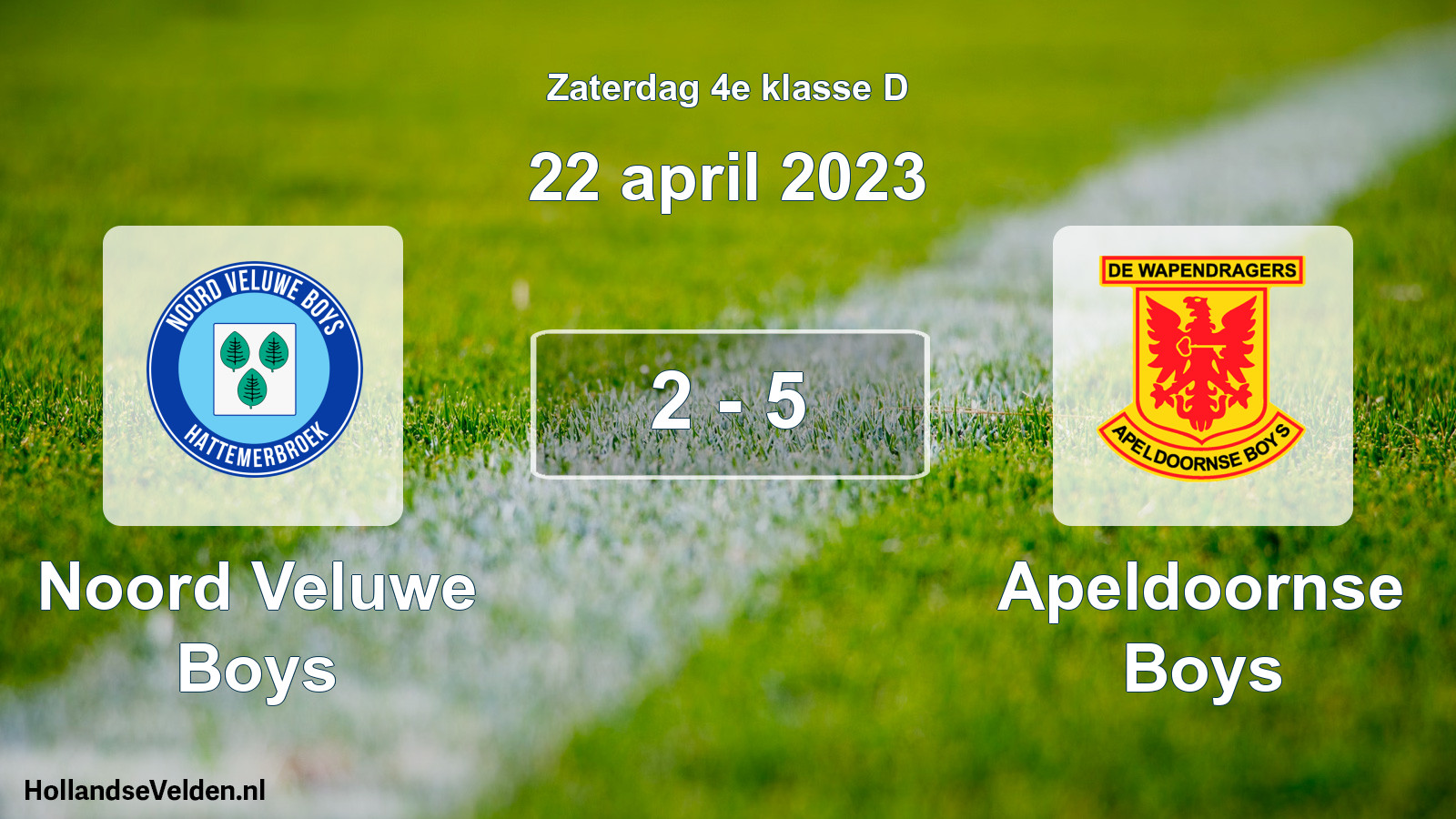 Total number of matches played: Noord Veluwe Boys - Apeldoornse Boys 2 - 5 (22 April 2023)