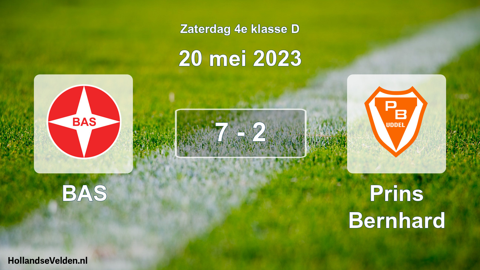 Total number of matches played: BAS - Prins Bernhard 7 - 2 (20 May 2023)