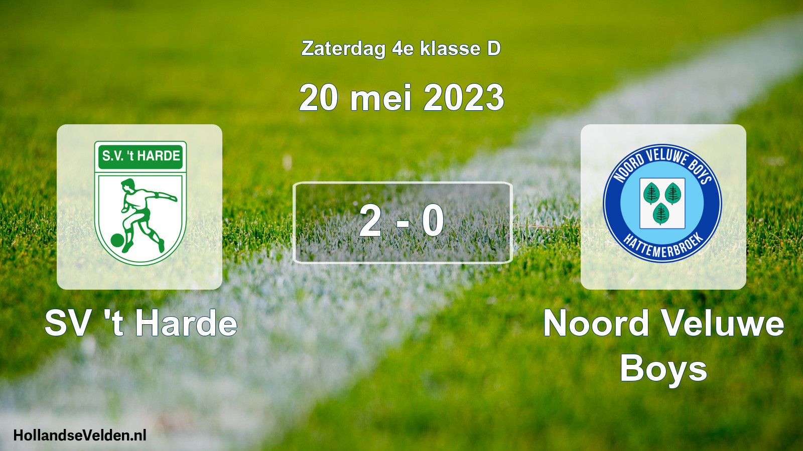 Total number of matches played: SV 't Harde - Noord Veluwe Boys 2 - 0 (20 May 2023)