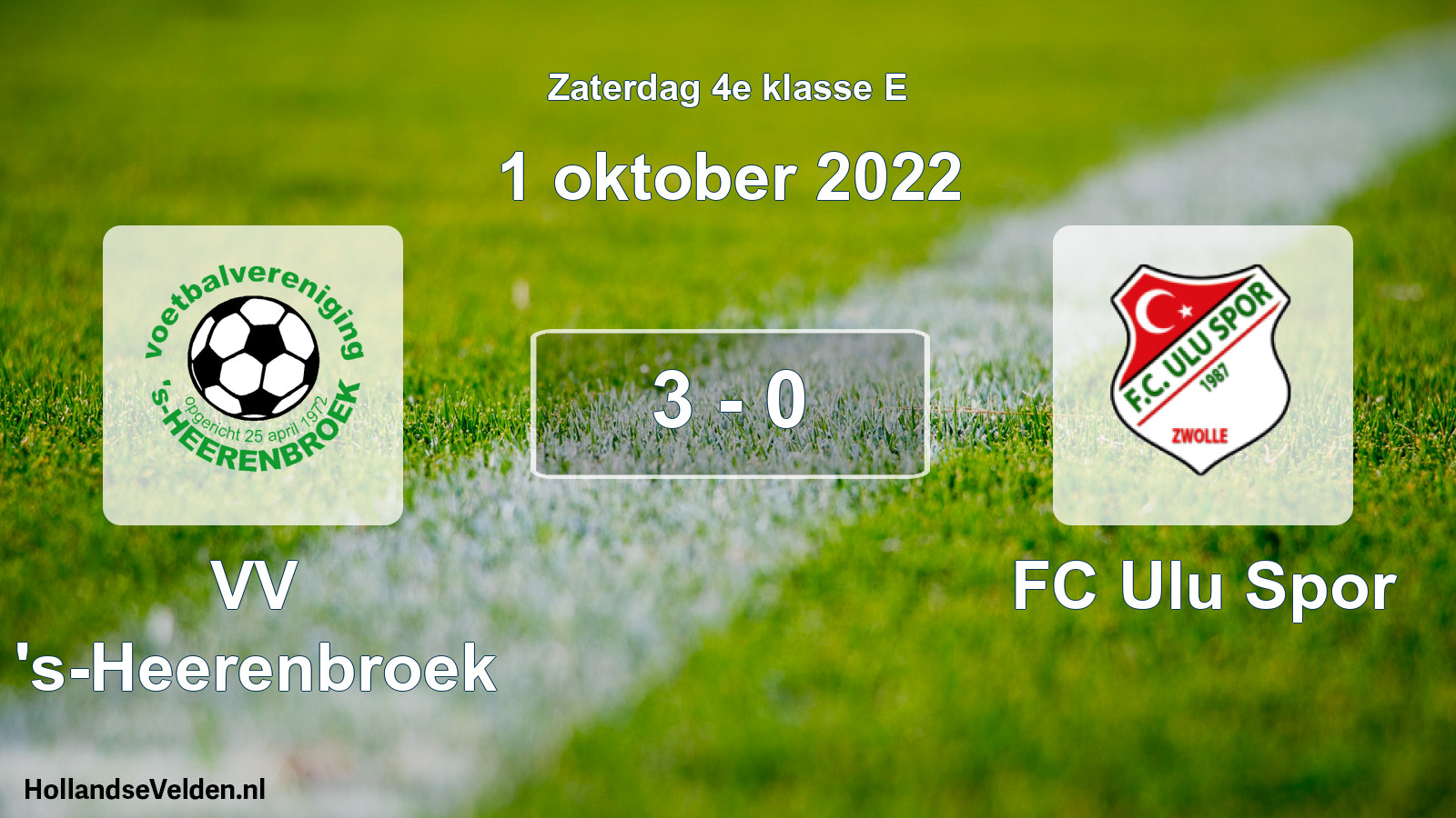 Total number of matches played: VV 's-Heerenbroek - FC Ulu Spor 3 - 0 (1 October 2022)