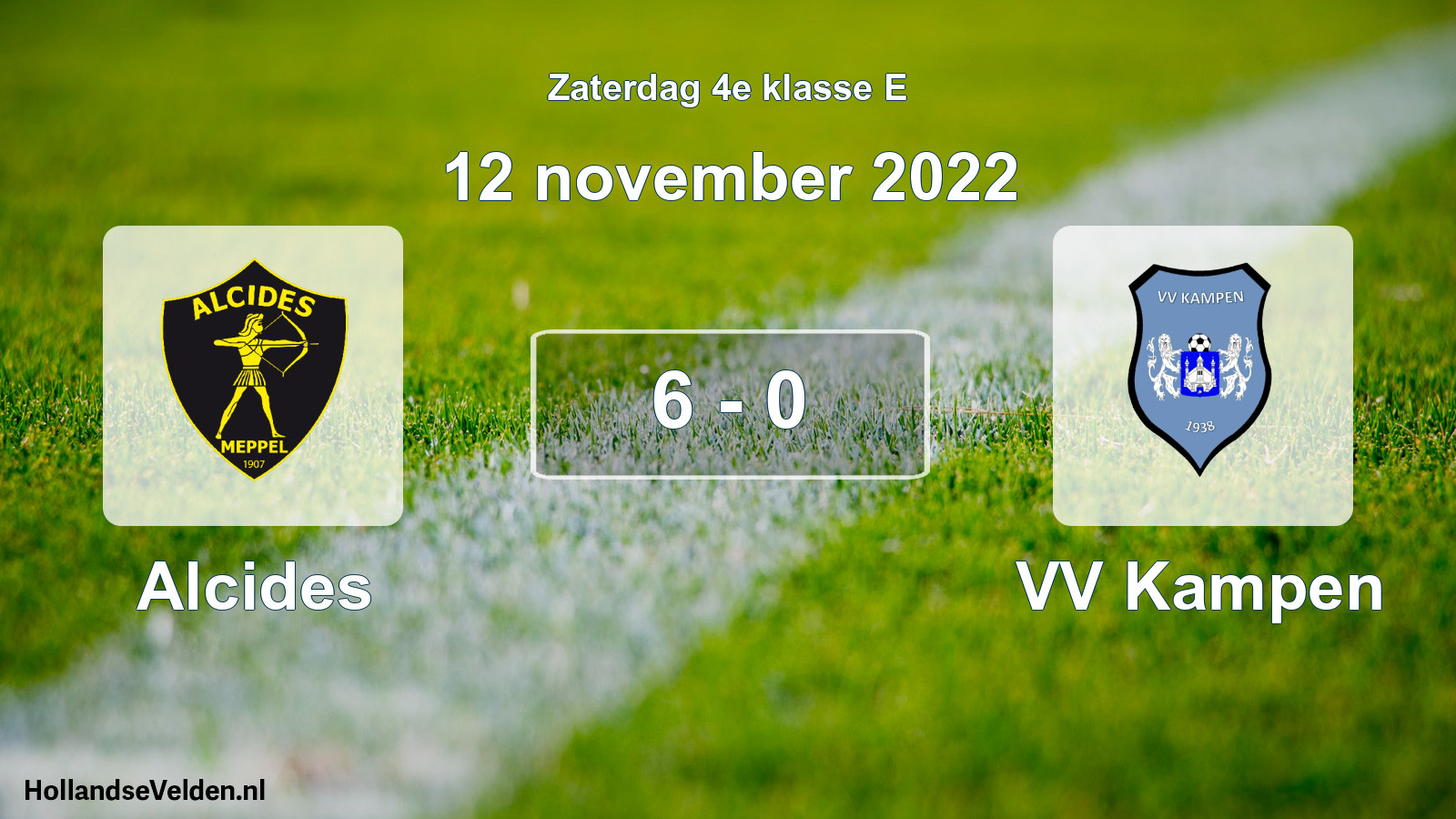 Total number of matches played: Alcides - VV Kampen 6 - 0 (12 November 2022)