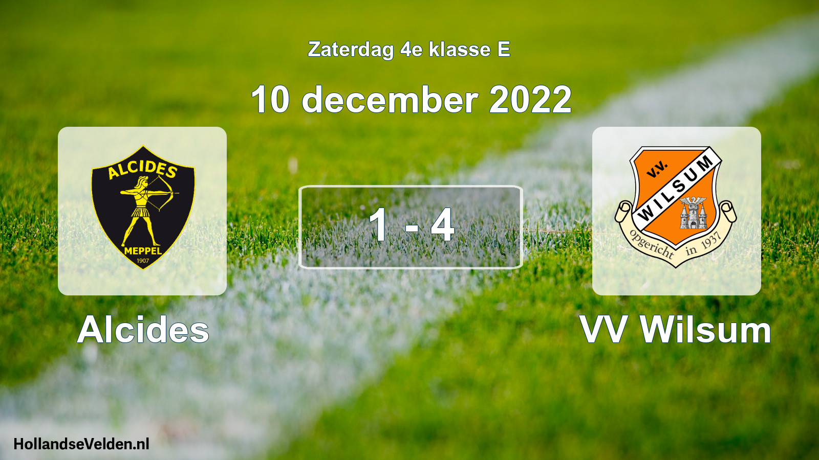 Total number of matches played: Alcides - VV Wilsum 1 - 4 (10 December 2022)