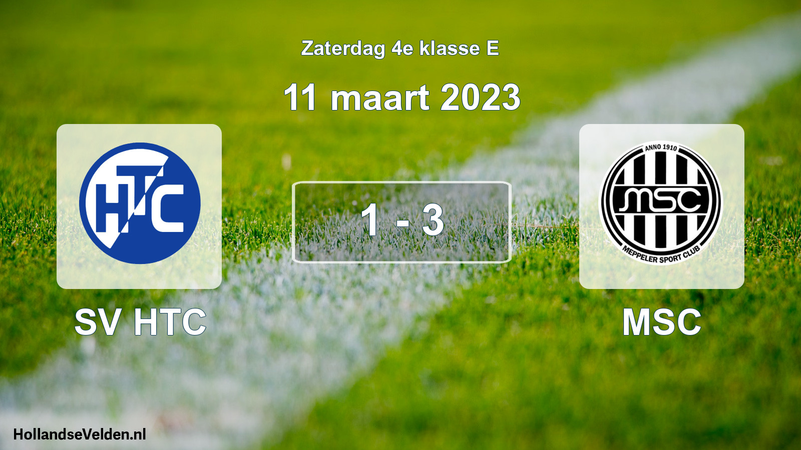 Total number of matches played: SV HTC - MSC 1 - 3 (11 March 2023)