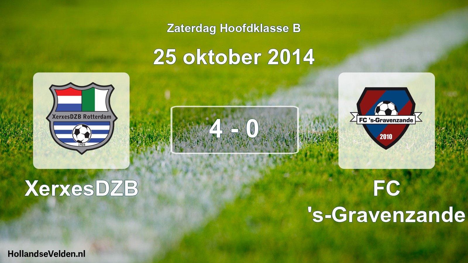 Total number of matches played: XerxesDZB - FC 's-Gravenzande 4 - 0 (25 October 2014)