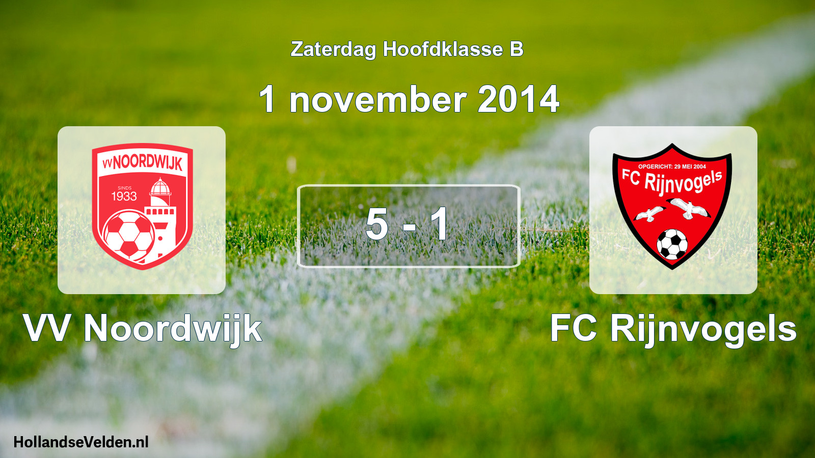 Gespeelde wedstrijd: VV Noordwijk - FC Rijnvogels 5 - 1 (1 november 2014)