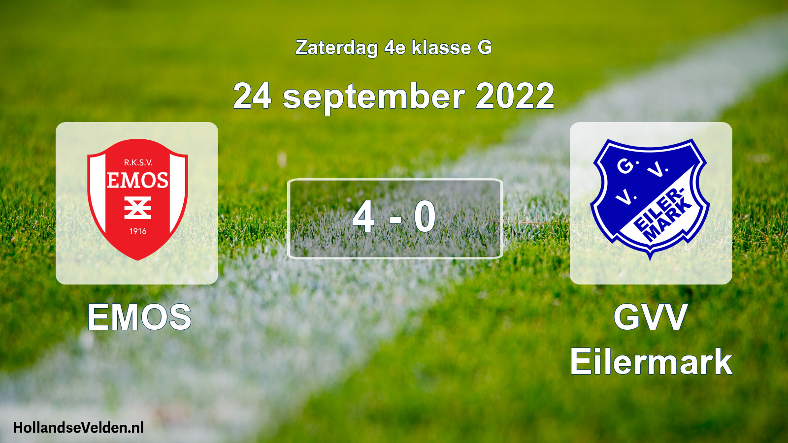 Total number of matches played: EMOS - GVV Eilermark 4 - 0 (24 September 2022)
