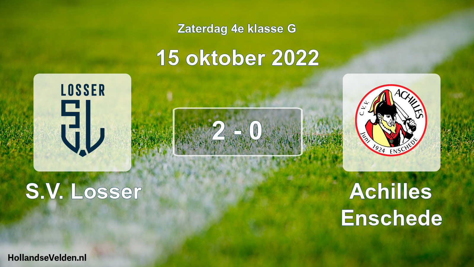 Total number of matches played: S.V. Losser - Achilles Enschede 2 - 0 (15 October 2022)