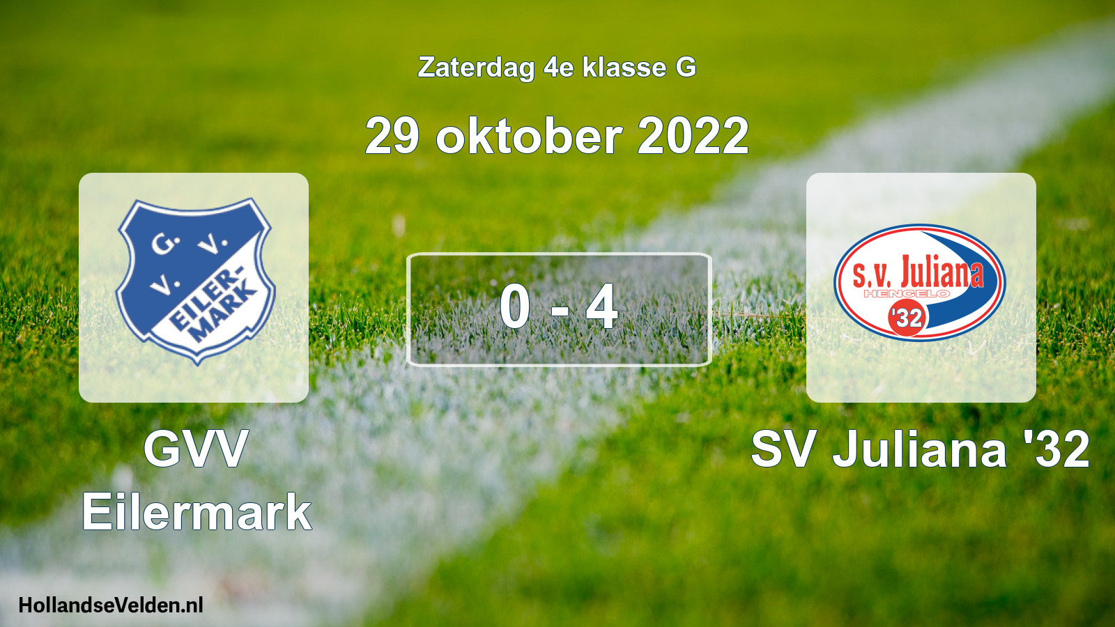 Total number of matches played: GVV Eilermark - SV Juliana '32 0 - 4 (29 October 2022)