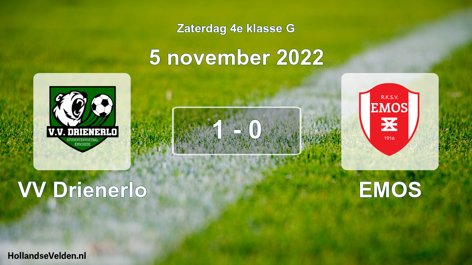 Total number of matches played: VV Drienerlo - EMOS 1 - 0 (5 November 2022)