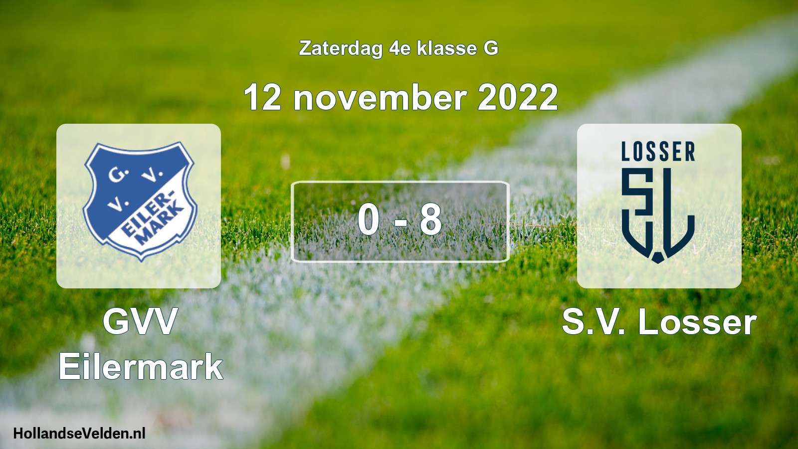 Total number of matches played: GVV Eilermark - S.V. Losser 0 - 8 (12 November 2022)