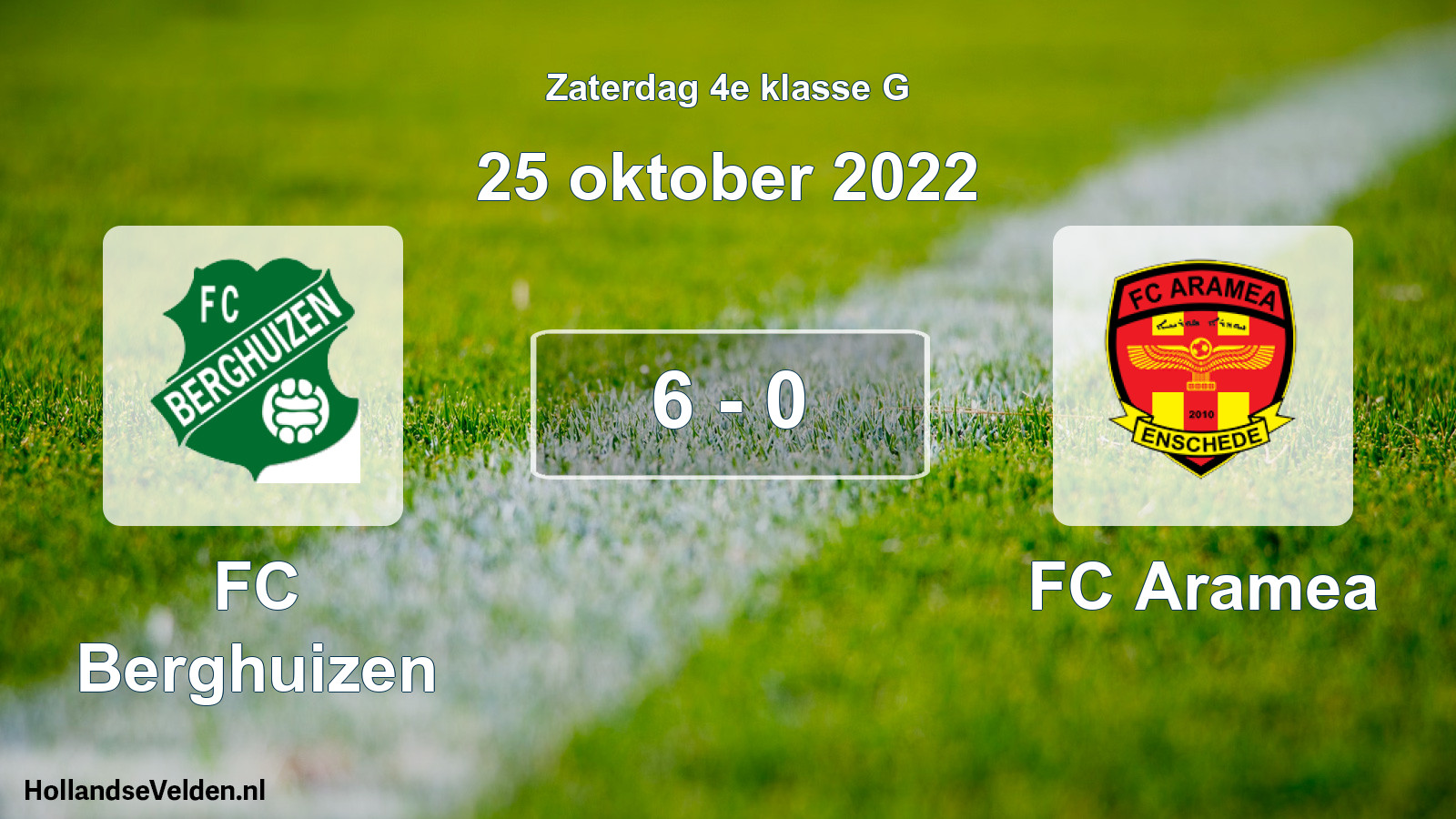 Total number of matches played: FC Berghuizen - FC Aramea 6 - 0 (25 October 2022)