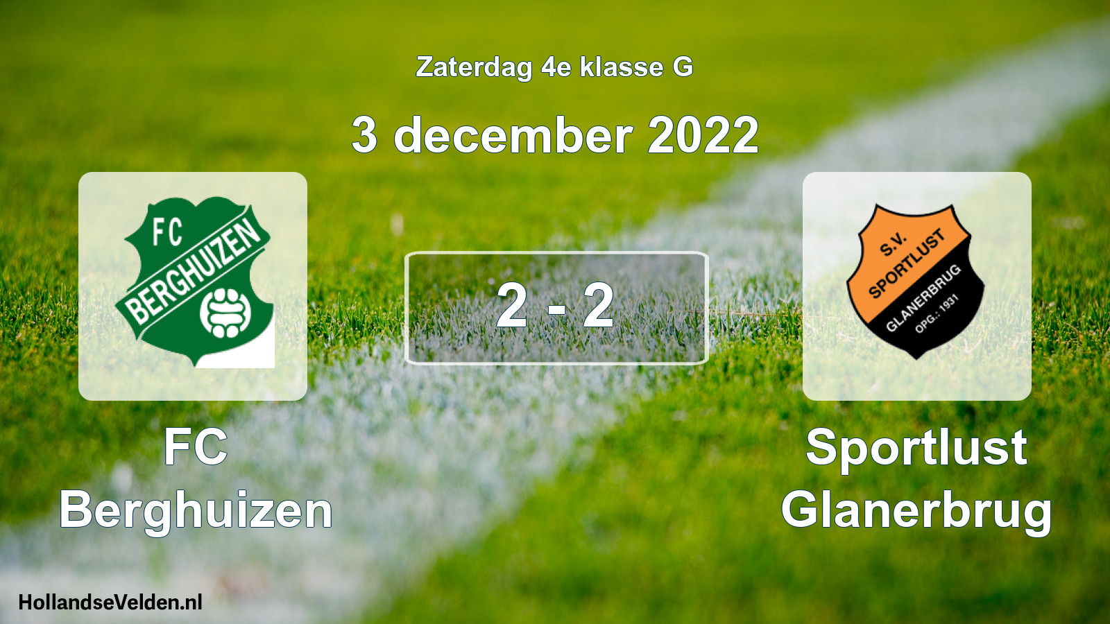 Total number of matches played: FC Berghuizen - Sportlust Glanerbrug 2 - 2 (3 December 2022)