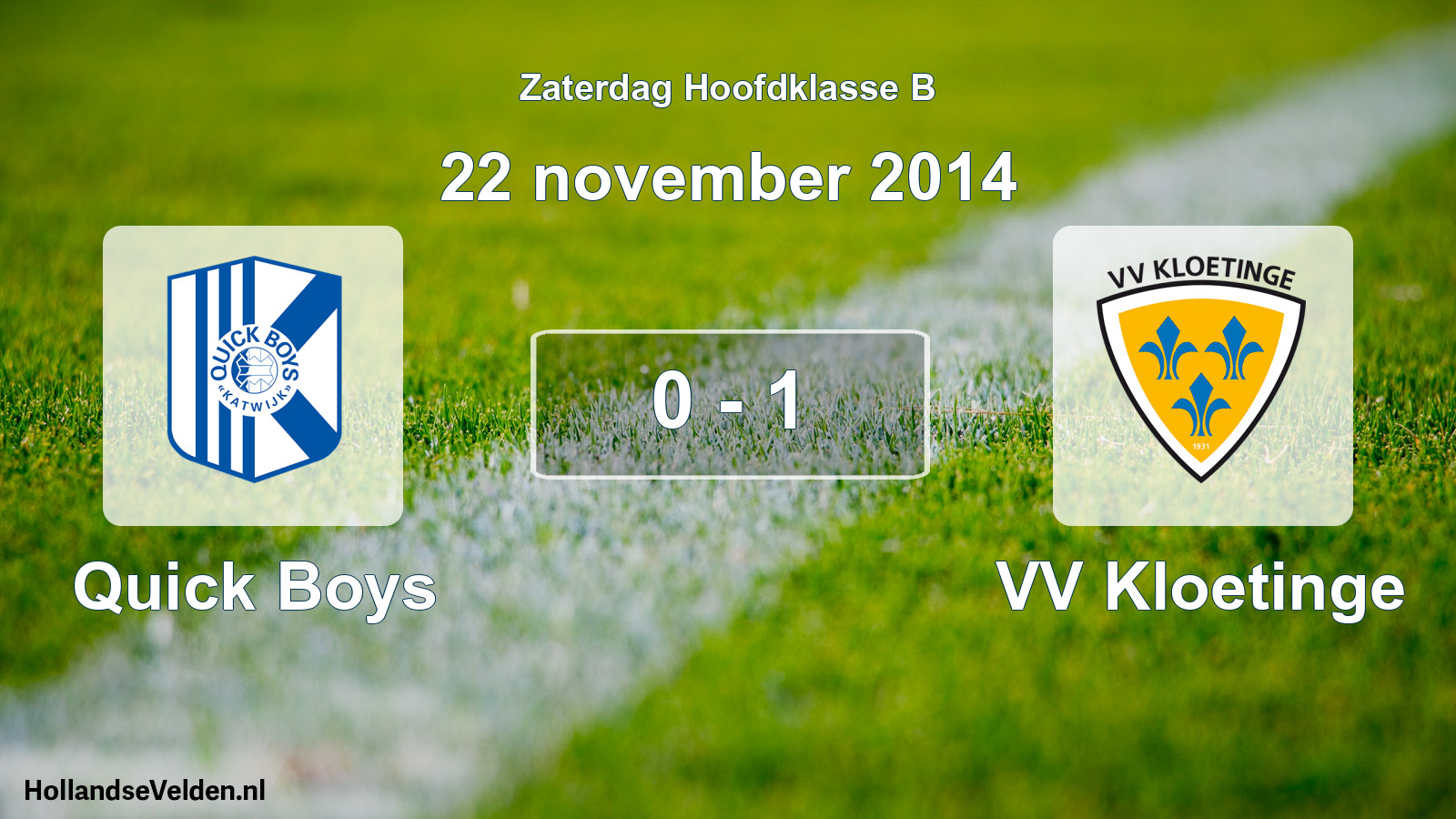 Total number of matches played: Quick Boys - VV Kloetinge 0 - 1 (22 November 2014)
