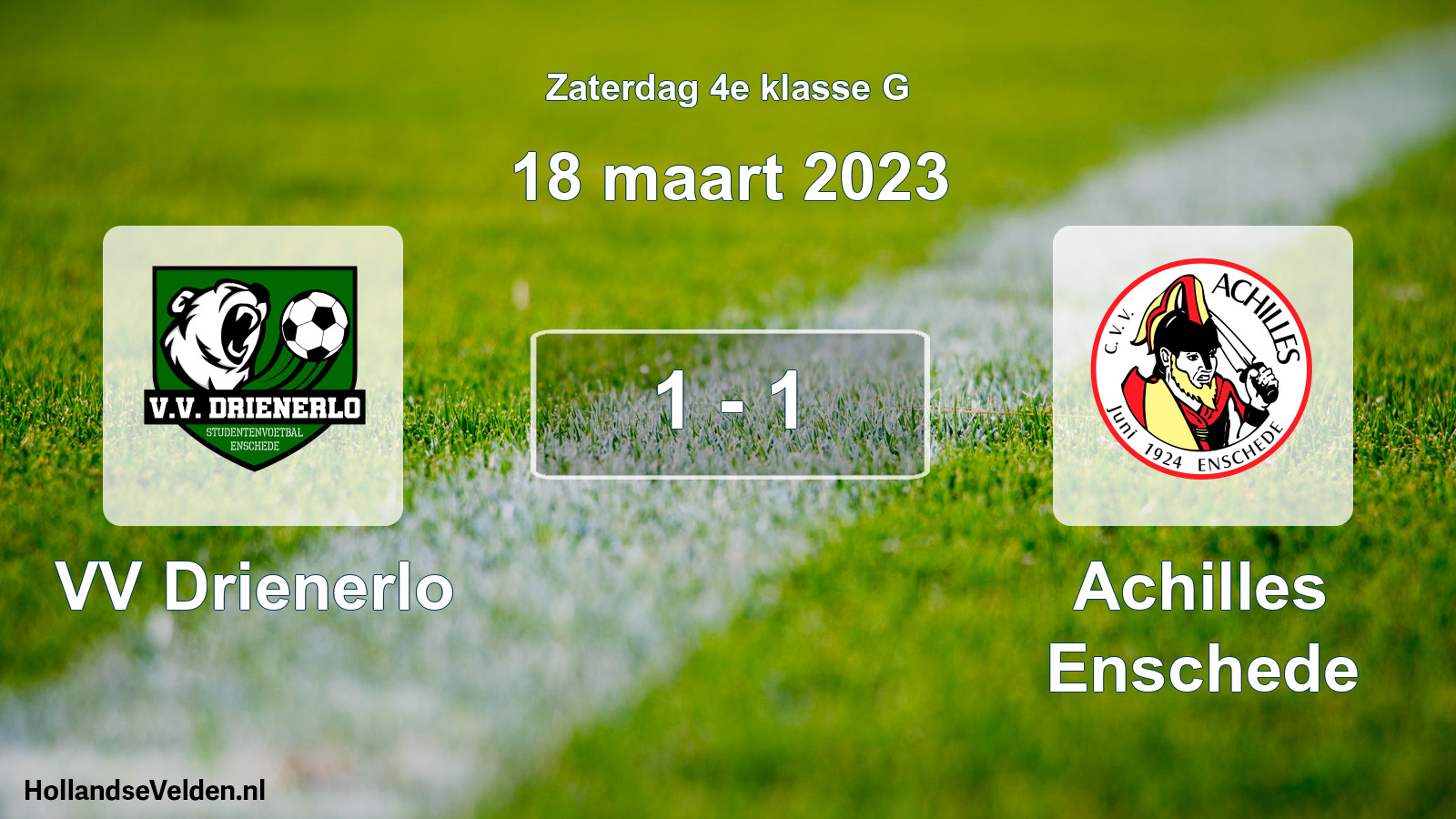Total number of matches played: VV Drienerlo - Achilles Enschede 1 - 1 (18 March 2023)