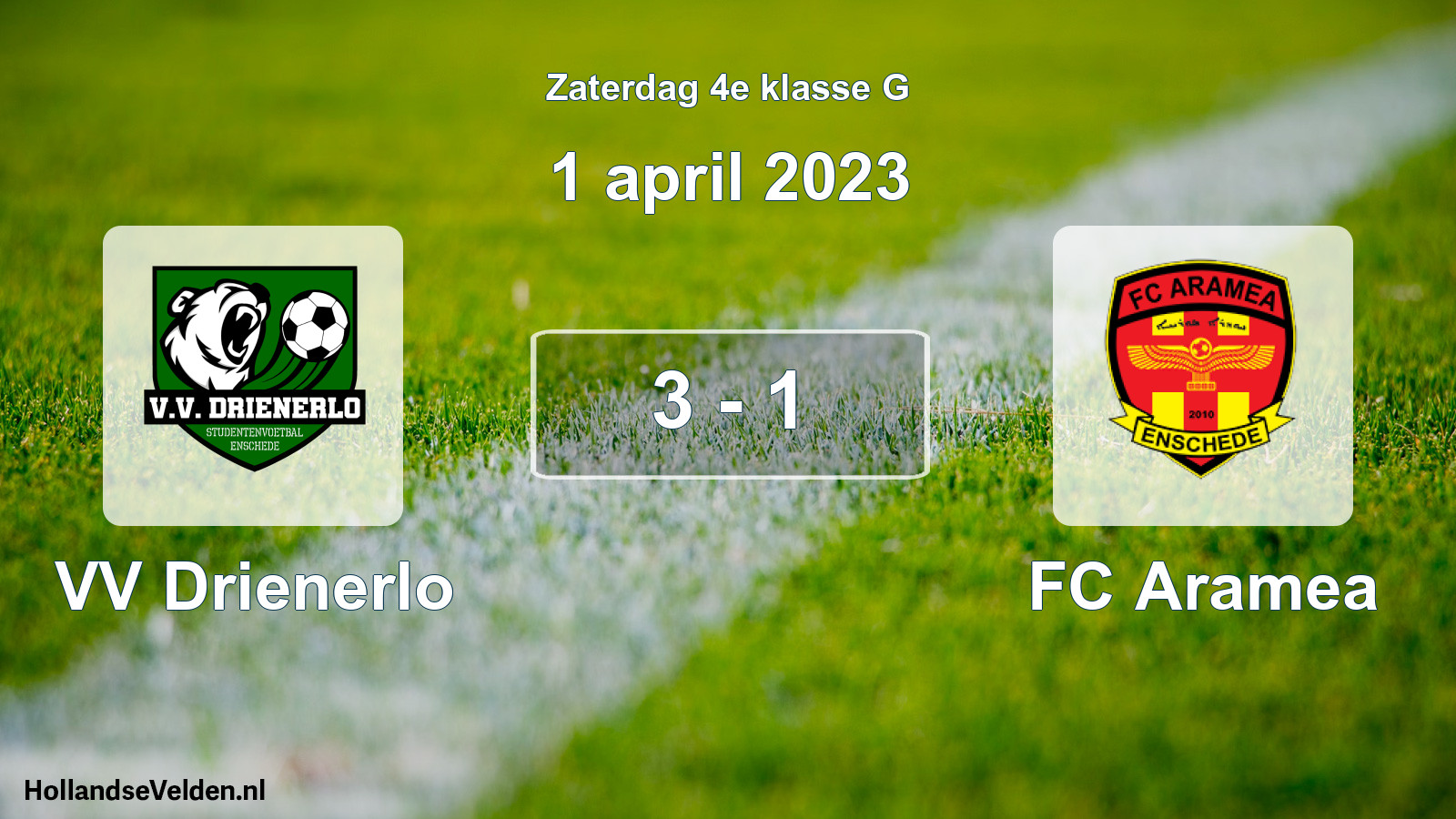 Total number of matches played: VV Drienerlo - FC Aramea 3 - 1 (1 April 2023)